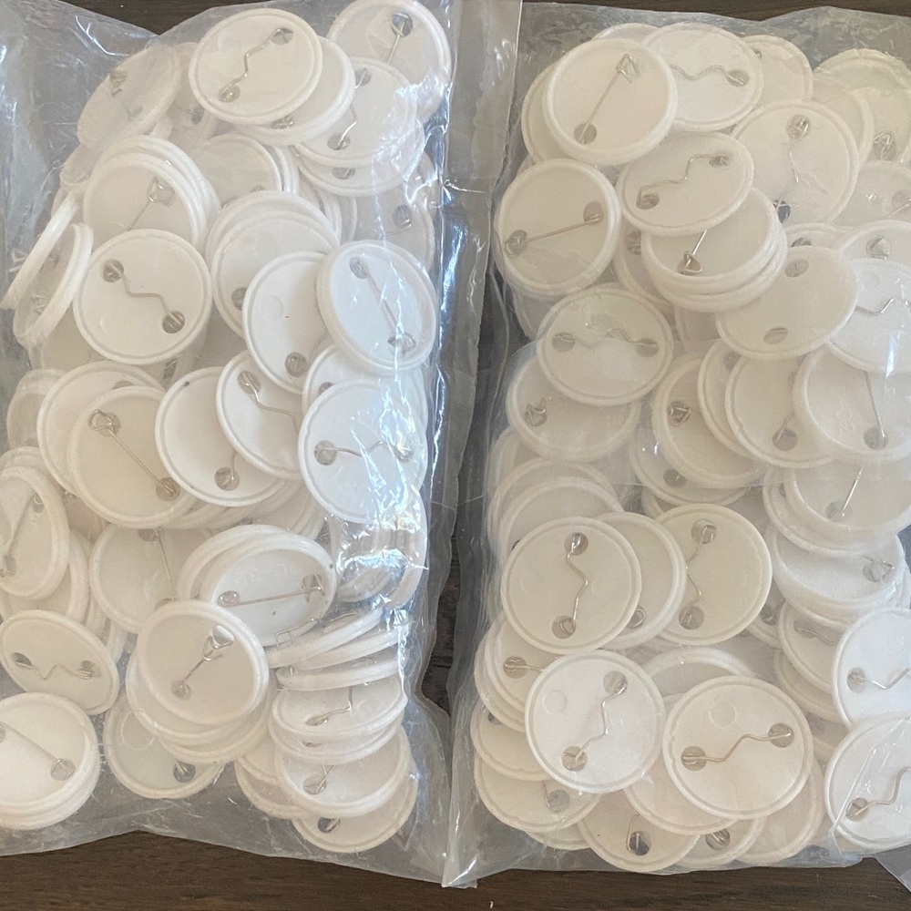 White Button Back Badge Blanks